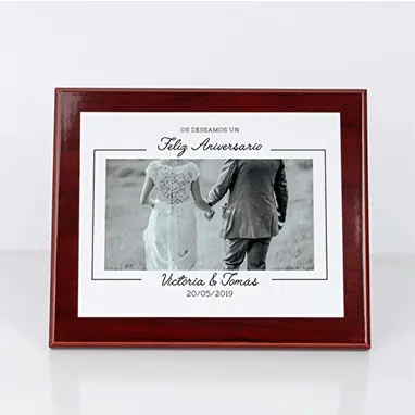 Placa conmemorativa personalizada de caoba